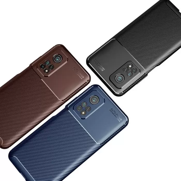 Xiaomi Mi 10T 5G Kılıf Lopard Kamera Korumalı Karbon Desenli Negro Kapak Orijinal Yüzey Kılıf