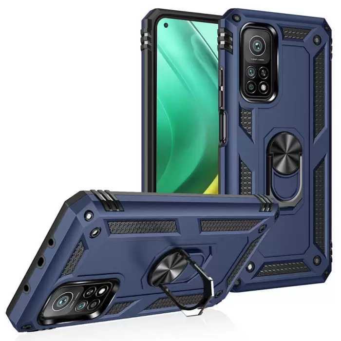 Xiaomi Mi 10T 5G Kılıf Lopard Kamera Korumalı Sürgülü Yüzüklü Orjinal Tasarım Armor Vega