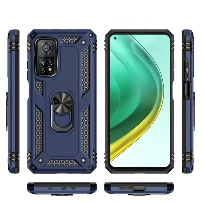 Xiaomi Mi 10T 5G Kılıf Lopard Kamera Korumalı Sürgülü Yüzüklü Orjinal Tasarım Armor Vega