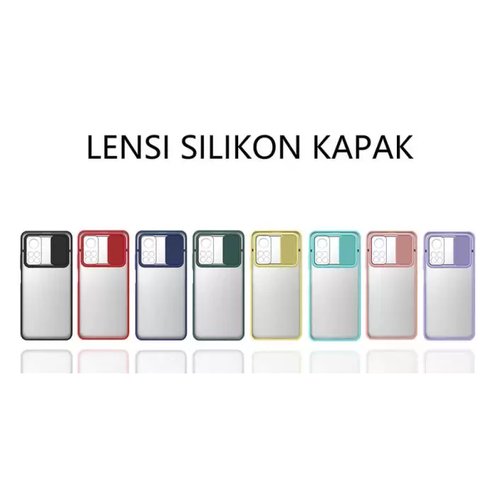 Xiaomi Mi 10T 5G Kılıf Lopard Slayt Sürgülü Kamera Korumalı Renkli Silikon Kapak