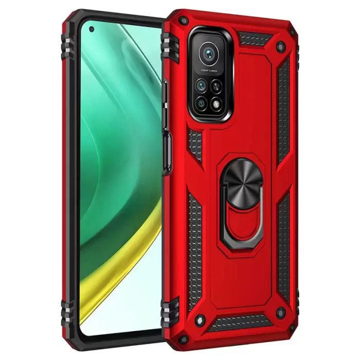 Xiaomi Mi 10T Pro 5G Kılıf Lopard Kamera Korumalı Sürgülü Yüzüklü Orjinal Tasarım Armor Vega