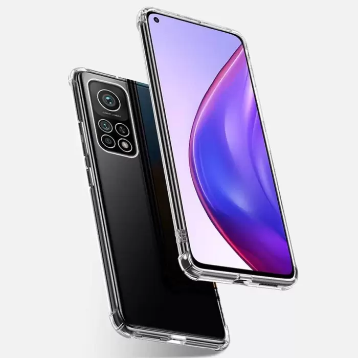 Xiaomi Mi 10T Pro 5G Kılıf Lopard Nitro Antishock Köşe Koruma Darbe Emici Şeffaf Orjinal Doku Silikon