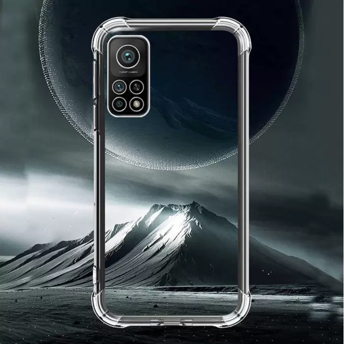 Xiaomi Mi 10T Pro 5G Kılıf Lopard Nitro Antishock Köşe Koruma Darbe Emici Şeffaf Orjinal Doku Silikon