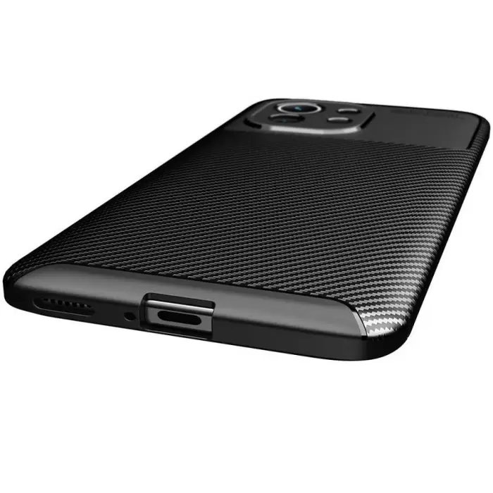 Xiaomi Mi 11 Kılıf Lopard Kamera Korumalı Karbon Desenli Negro Kapak Orijinal Yüzey Kılıf