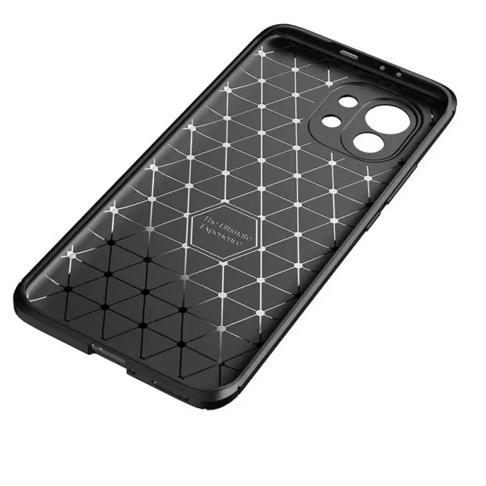 Xiaomi Mi 11 Kılıf Lopard Kamera Korumalı Karbon Desenli Negro Kapak Orijinal Yüzey Kılıf