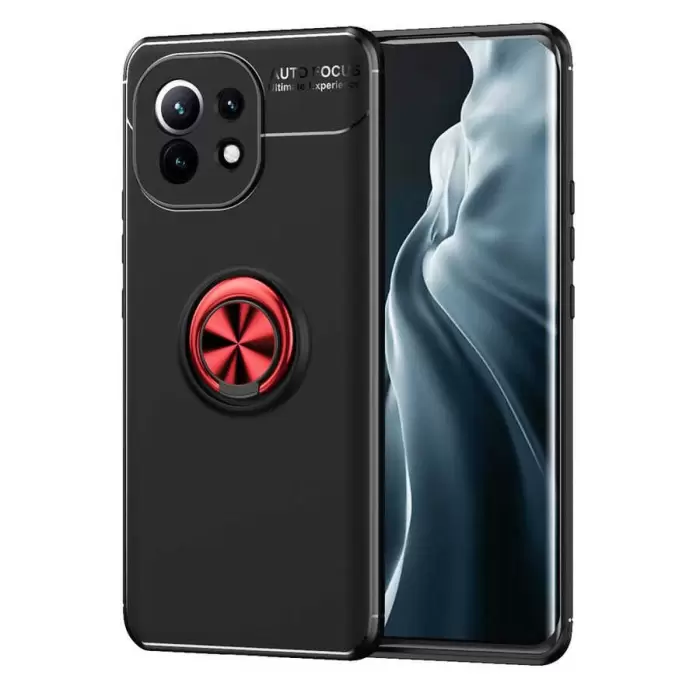 Xiaomi Mi 11 Kılıf Lopard Kamera Korumalı Yüzüklü Standlı Koruyucu Orjinal Kalite Ravel