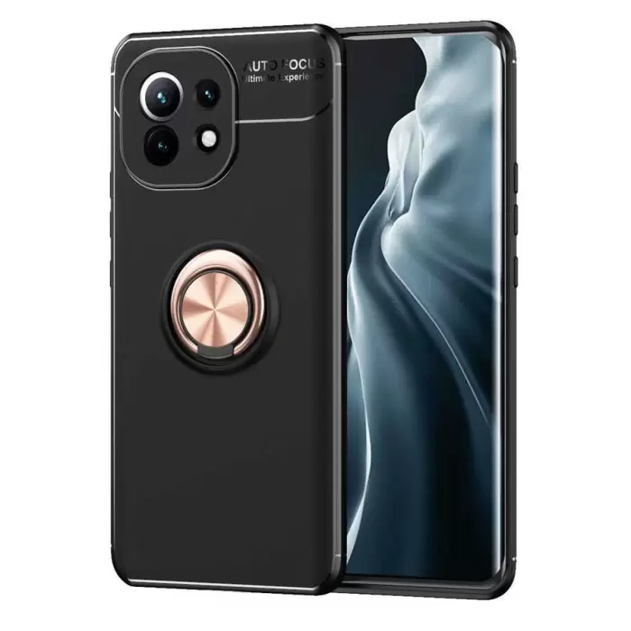 Xiaomi Mi 11 Kılıf Lopard Kamera Korumalı Yüzüklü Standlı Koruyucu Orjinal Kalite Ravel