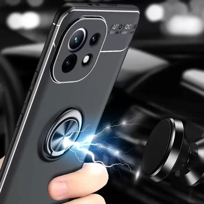 Xiaomi Mi 11 Kılıf Lopard Kamera Korumalı Yüzüklü Standlı Koruyucu Orjinal Kalite Ravel
