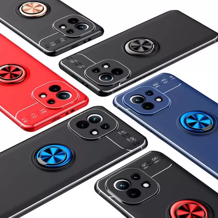 Xiaomi Mi 11 Kılıf Lopard Kamera Korumalı Yüzüklü Standlı Koruyucu Orjinal Kalite Ravel
