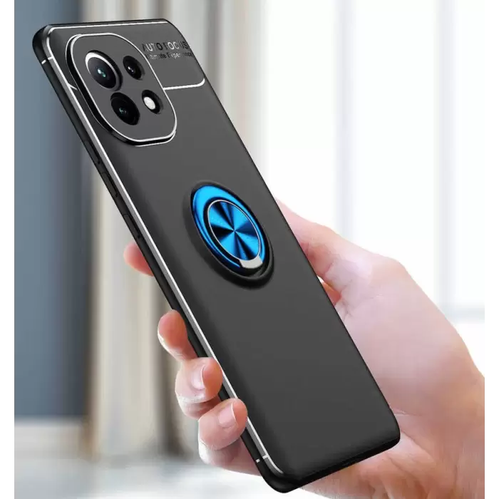 Xiaomi Mi 11 Kılıf Lopard Kamera Korumalı Yüzüklü Standlı Koruyucu Orjinal Kalite Ravel