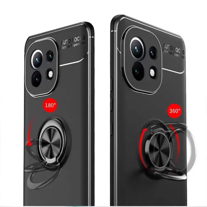 Xiaomi Mi 11 Kılıf Lopard Kamera Korumalı Yüzüklü Standlı Koruyucu Orjinal Kalite Ravel