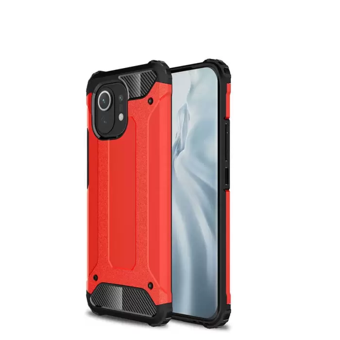 Xiaomi Mi 11 Kılıf Lopard Orijinal Katman Köşe Koruma Crash Silikon Tank Kapak