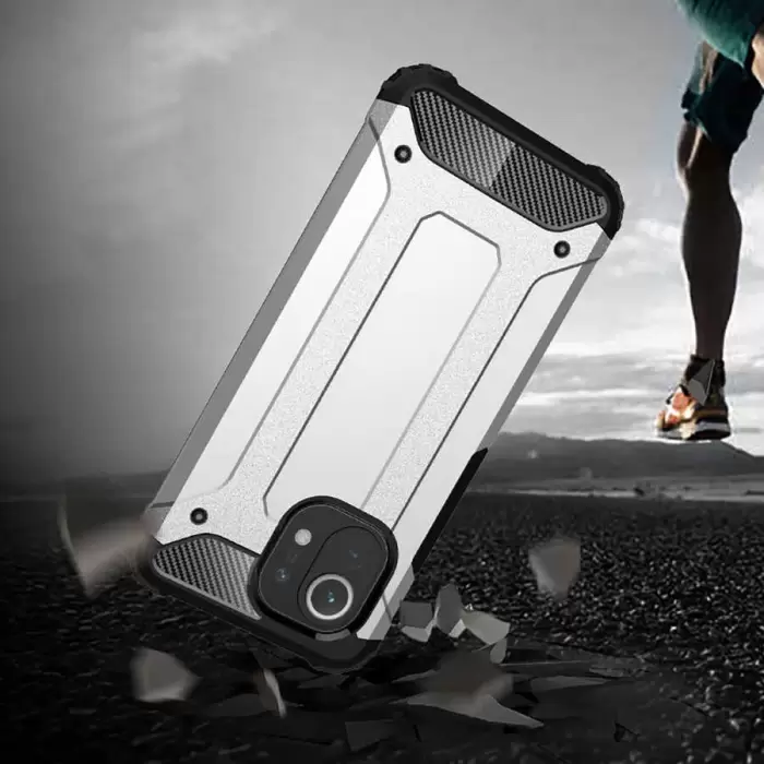 Xiaomi Mi 11 Kılıf Lopard Orijinal Katman Köşe Koruma Crash Silikon Tank Kapak