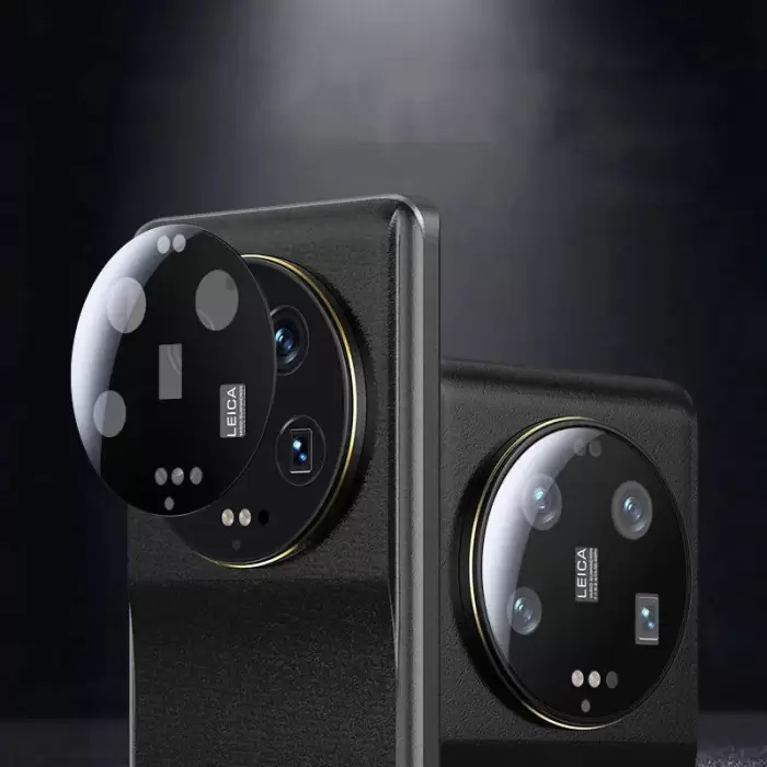 Xiaomi Mi 13 Ultra Lopard Siyah Çerçeveli Lens Koruma Parlak Renkli Kamera Koruyucu CL-08 Cam 3D-Kamera-Cam