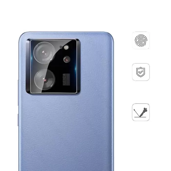 Xiaomi Mi 13T Pro  Siyah Çerçeveli Lens Koruma Parlak Renkli Kamera Koruyucu CL-08 Cam 3D-Kamera-Cam