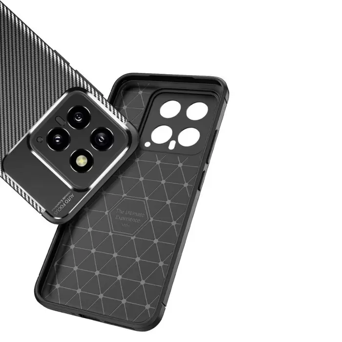 Xiaomi Mi 14 Kılıf Lopard Kamera Korumalı Karbon Desenli Negro Kapak Orijinal Yüzey Kılıf