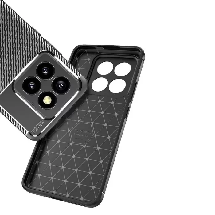 Xiaomi Mi 14 Pro Kılıf Lopard Kamera Korumalı Karbon Desenli Negro Kapak Orijinal Yüzey Kılıf