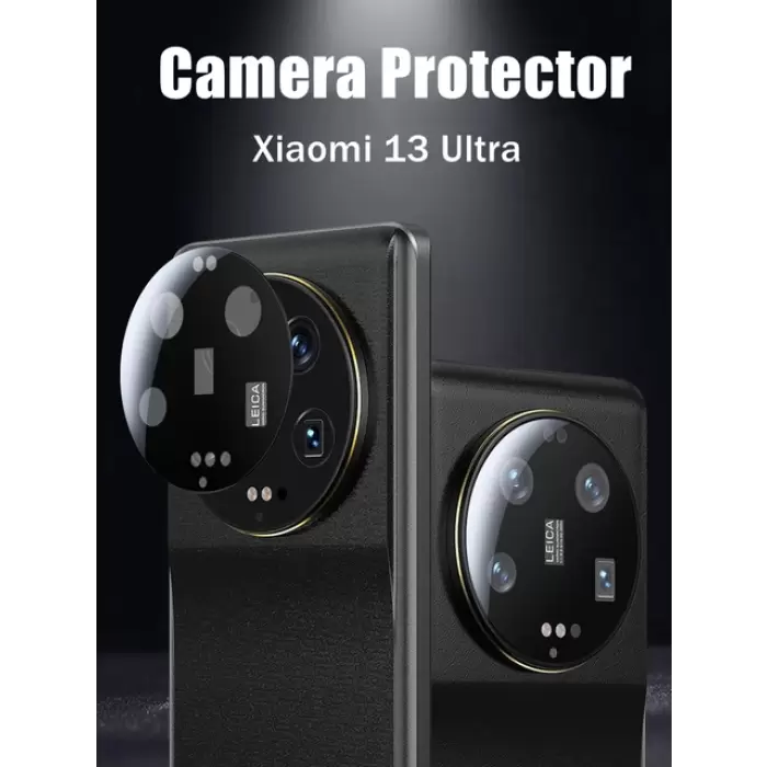 Xiaomi Mi 14 Ultra  Siyah Çerçeveli Lens Koruma Parlak Renkli Kamera Koruyucu CL-08 Cam 3D-Kamera-Cam