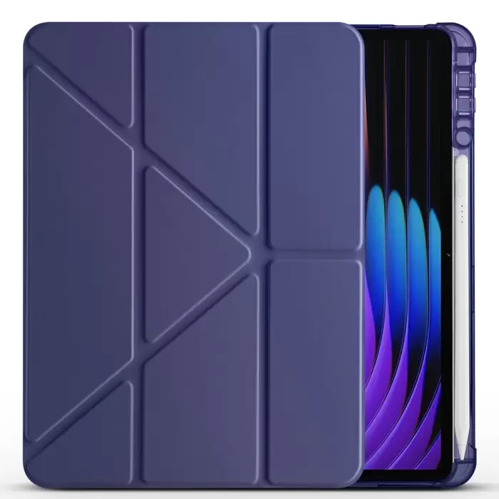 Xiaomi Pad 7 Kılıf Lopard Tri Folding Kalem Bölmeli Standlı Kılıf