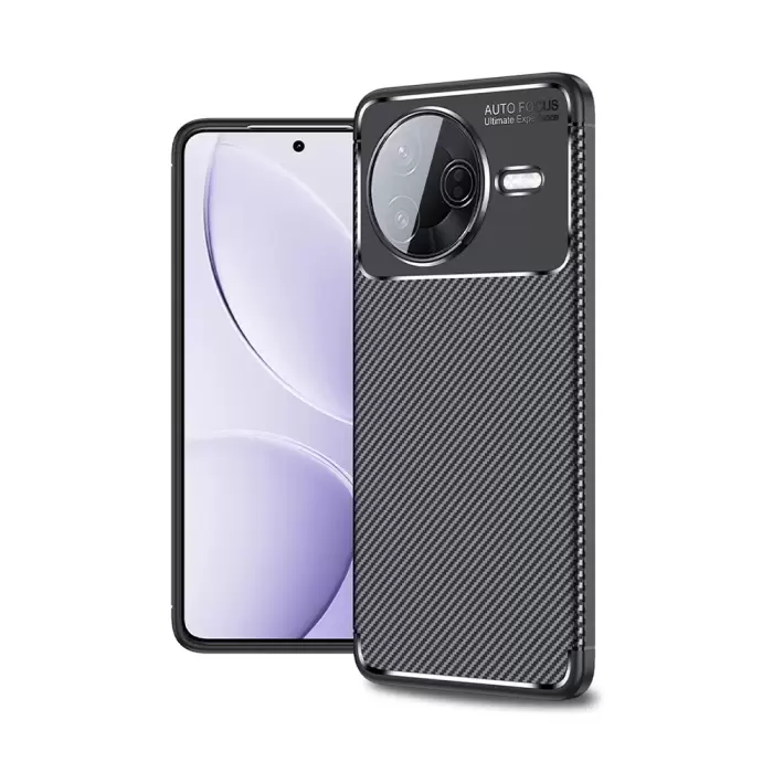 Xiaomi Poco F7 Pro Kılıf Lopard Kamera Korumalı Karbon Desenli Negro Kapak Yüzey Kılıf