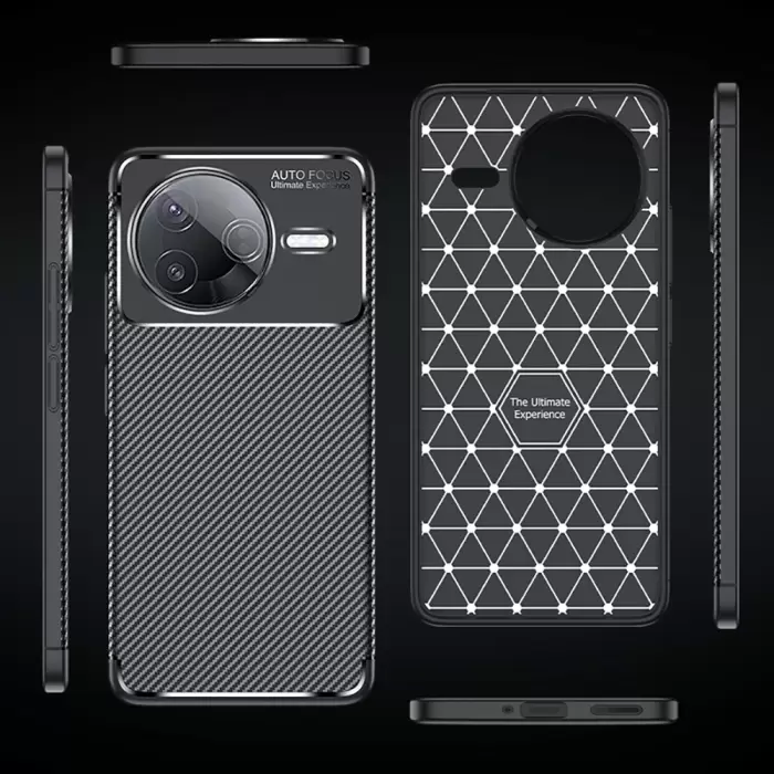 Xiaomi Poco F7 Pro Kılıf Lopard Kamera Korumalı Karbon Desenli Negro Kapak Yüzey Kılıf