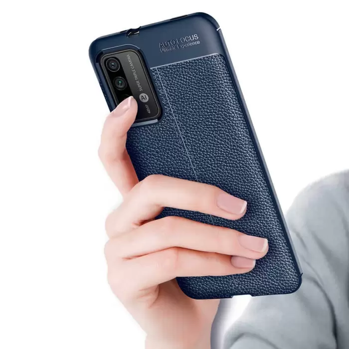 Xiaomi Poco M3 Kılıf Lopard Kamera Korumalı Deri Orjinal Görünümlü Kapak Niss