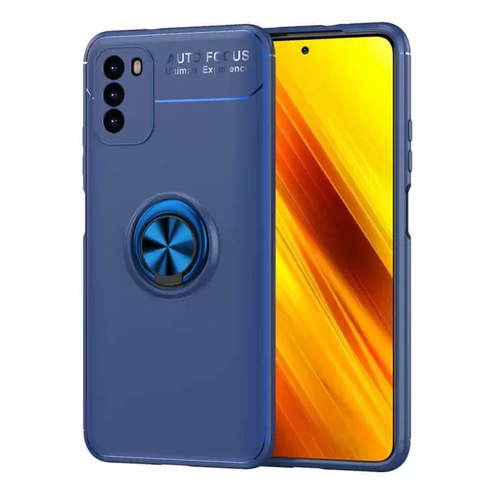 Xiaomi Poco M3 Kılıf Lopard Kamera Korumalı Yüzüklü Standlı Koruyucu Orjinal Kalite Ravel