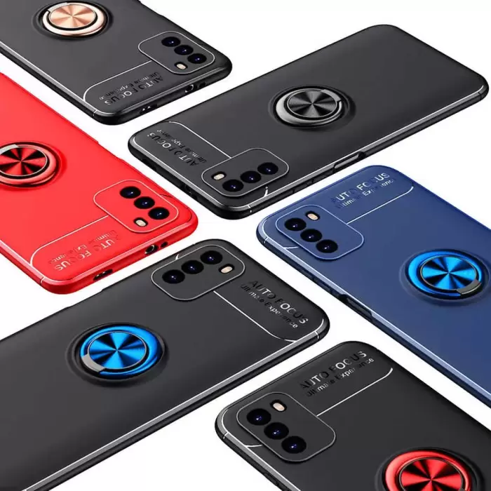 Xiaomi Poco M3 Kılıf Lopard Kamera Korumalı Yüzüklü Standlı Koruyucu Orjinal Kalite Ravel