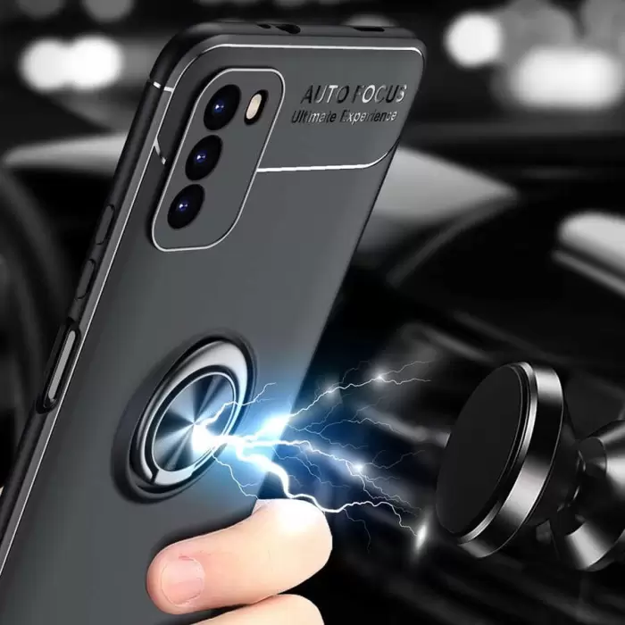 Xiaomi Poco M3 Kılıf Lopard Kamera Korumalı Yüzüklü Standlı Koruyucu Orjinal Kalite Ravel