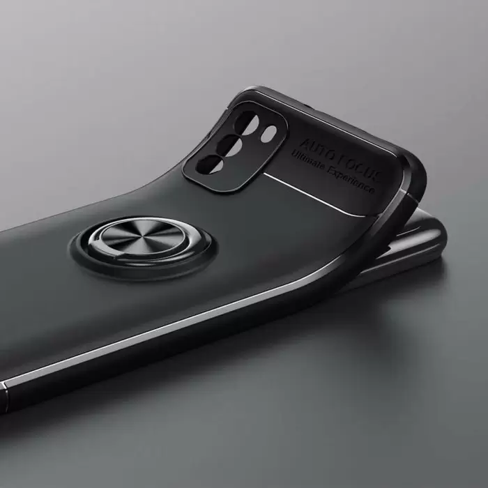Xiaomi Poco M3 Kılıf Lopard Kamera Korumalı Yüzüklü Standlı Koruyucu Orjinal Kalite Ravel