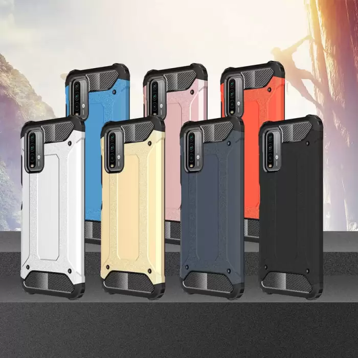 Xiaomi Poco M3 Kılıf Lopard Orijinal Katman Köşe Koruma Crash Silikon Tank Kapak