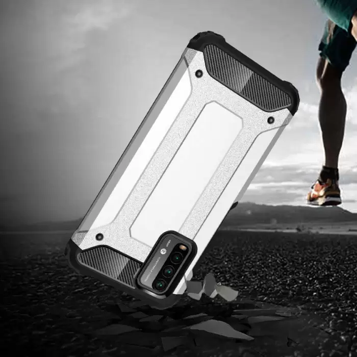 Xiaomi Poco M3 Kılıf Lopard Orijinal Katman Köşe Koruma Crash Silikon Tank Kapak