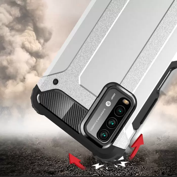 Xiaomi Poco M3 Kılıf Lopard Orijinal Katman Köşe Koruma Crash Silikon Tank Kapak