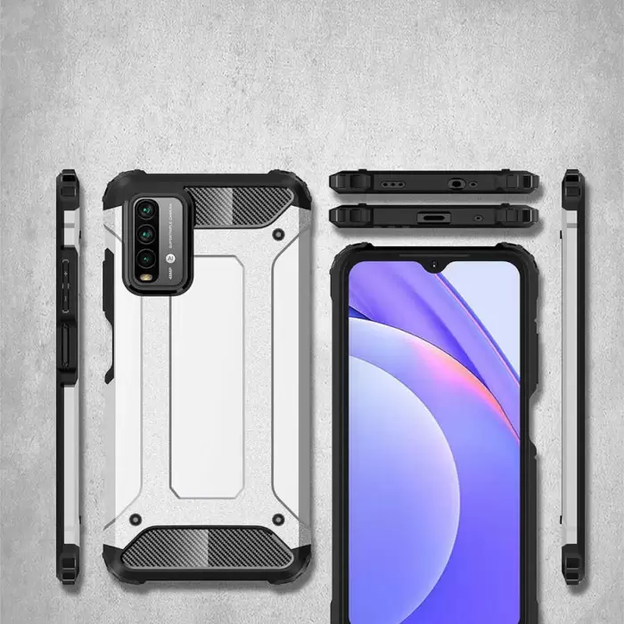 Xiaomi Poco M3 Kılıf Lopard Orijinal Katman Köşe Koruma Crash Silikon Tank Kapak
