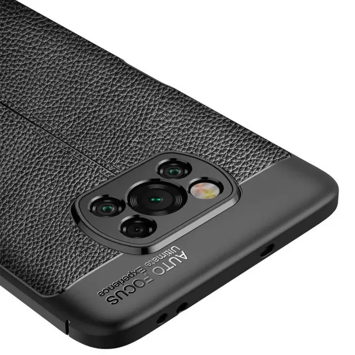 Xiaomi Poco X3 Kılıf Lopard Kamera Korumalı Deri Orjinal Görünümlü Kapak Niss