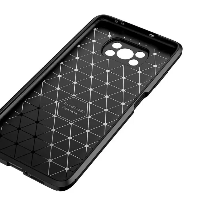 Xiaomi Poco X3 Kılıf Lopard Kamera Korumalı Karbon Desenli Negro Kapak Orijinal Yüzey Kılıf