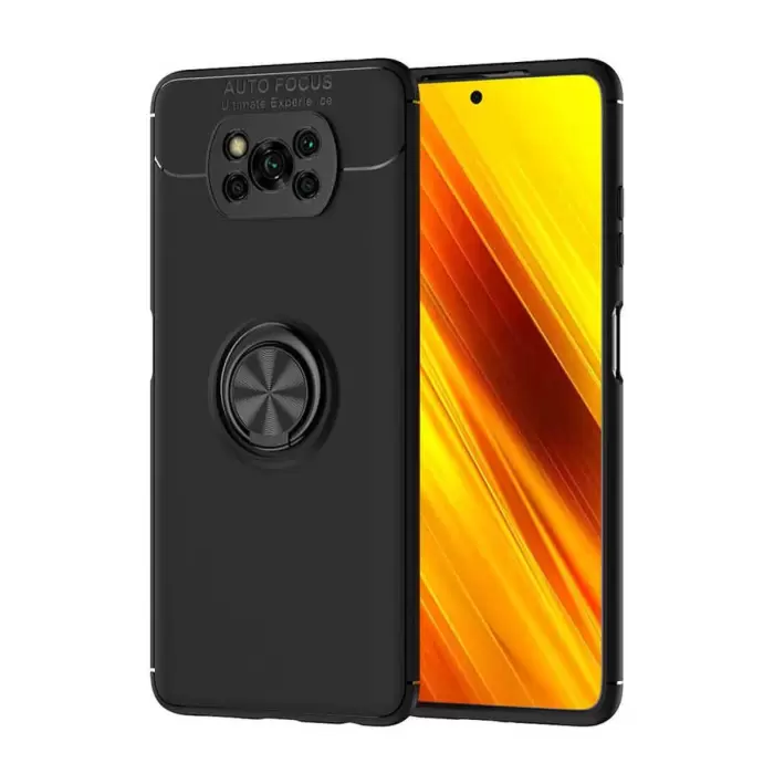 Xiaomi Poco X3 Kılıf Lopard Kamera Korumalı Yüzüklü Standlı Koruyucu Orjinal Kalite Ravel