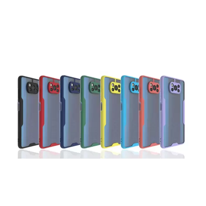 Xiaomi Poco X3 Kılıf Parfe Silikon Kapak Kamera Korumalı Kılıf Ultra Ince Buzlu Mat Renkli