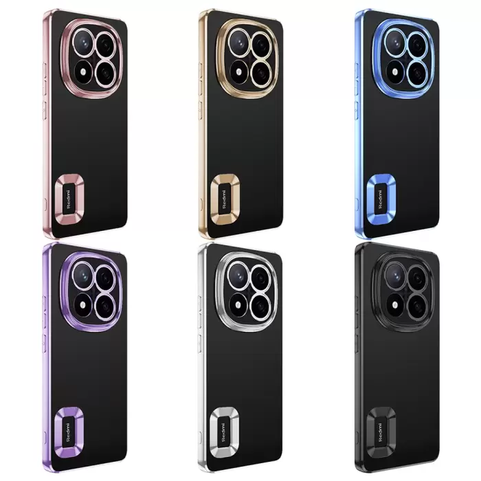 Xiaomi Poco X7 Kamera Lens Korumalı Şeffaf Renkli Logo Gösteren Omega Kapak