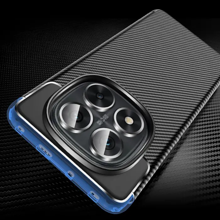 Xiaomi Poco X7 Kılıf Lopard Kamera Korumalı Karbon Desenli Negro Kapak Yüzey Kılıf