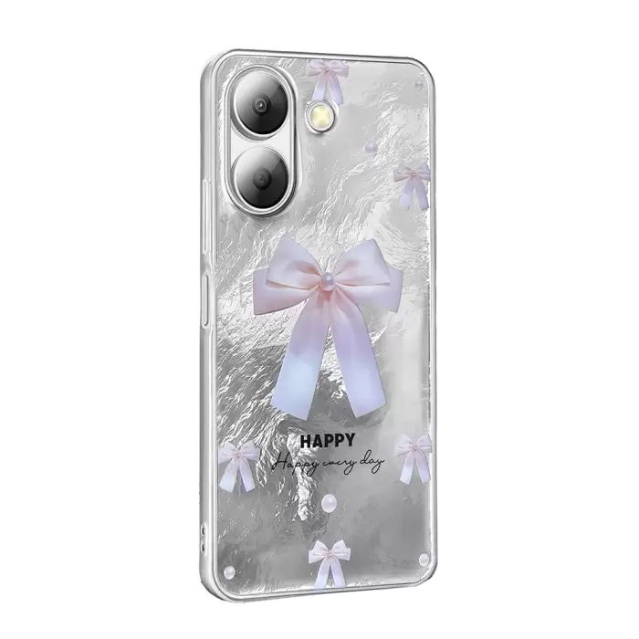 Xiaomi Redmi 13c Kılıf Parlak Desenli Silikon Mep Kapak Telefon Kılıfı Leopar-Fiyonk-Geo Desenleriyle
