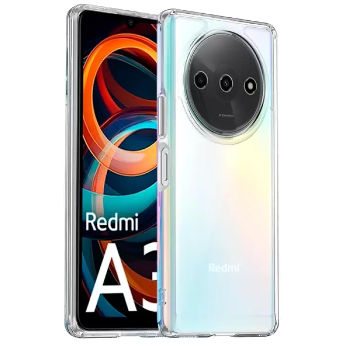 Xiaomi Redmi A3 4g 2024 Kılıf  Kamera Korumalı Renksiz Şeffaf Esnek Silikon Kapak Süper