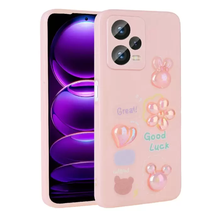 Xiaomi Redmi Note 12 4G Kılıf Kabartma Figürlü Parlak Lopard Toys Silikon Kapak