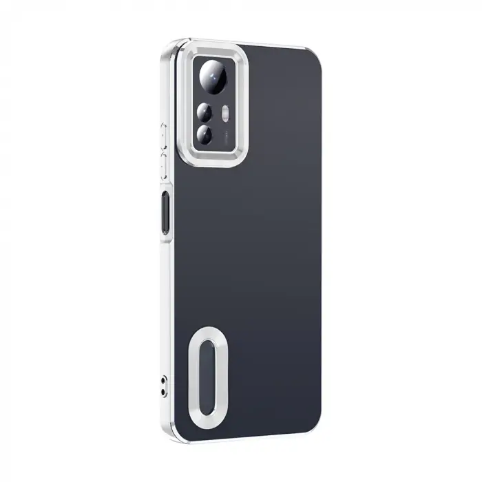 Xiaomi Redmi Note 12s Kamera Lens Korumalı Şeffaf Renkli Logo Gösteren Omega Kapak