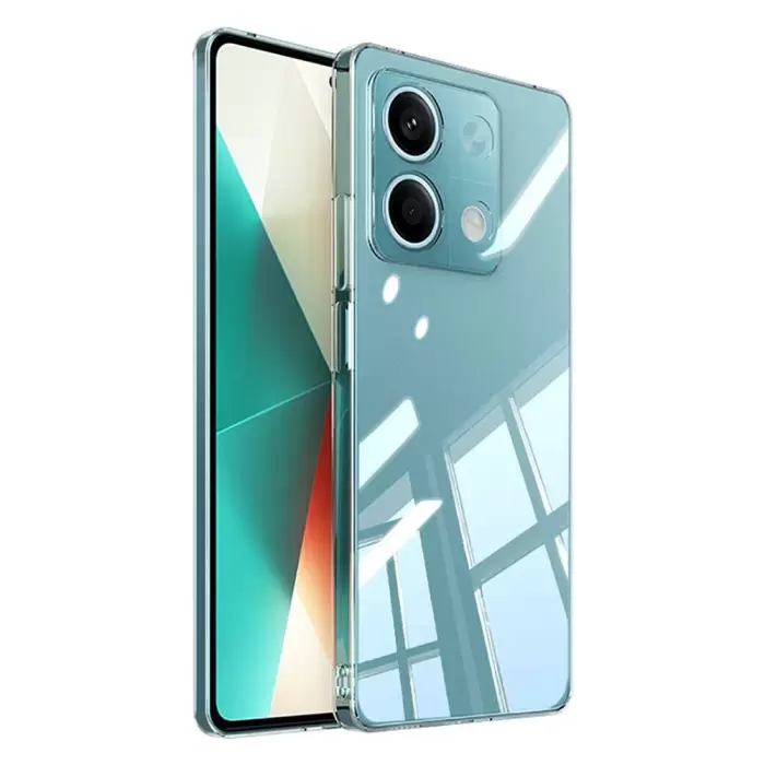 Xiaomi Redmi Note 13 4G Kılıf  Kamera Korumalı Renksiz Şeffaf Esnek Silikon Kapak Süper