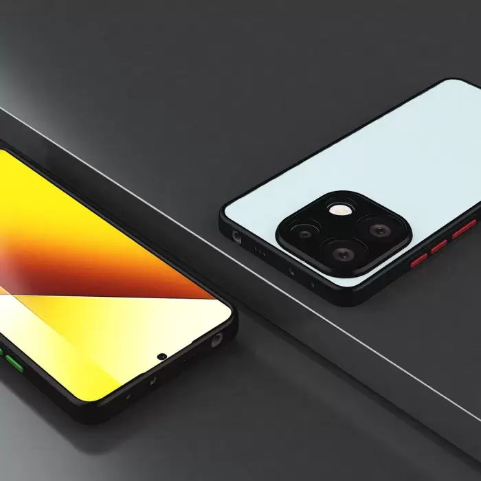 Xiaomi Redmi Note 13 4g Kılıf Tuşlu Mat Parmak Izi Yapmaz Kamera Korumalı Sert Silikon Hux