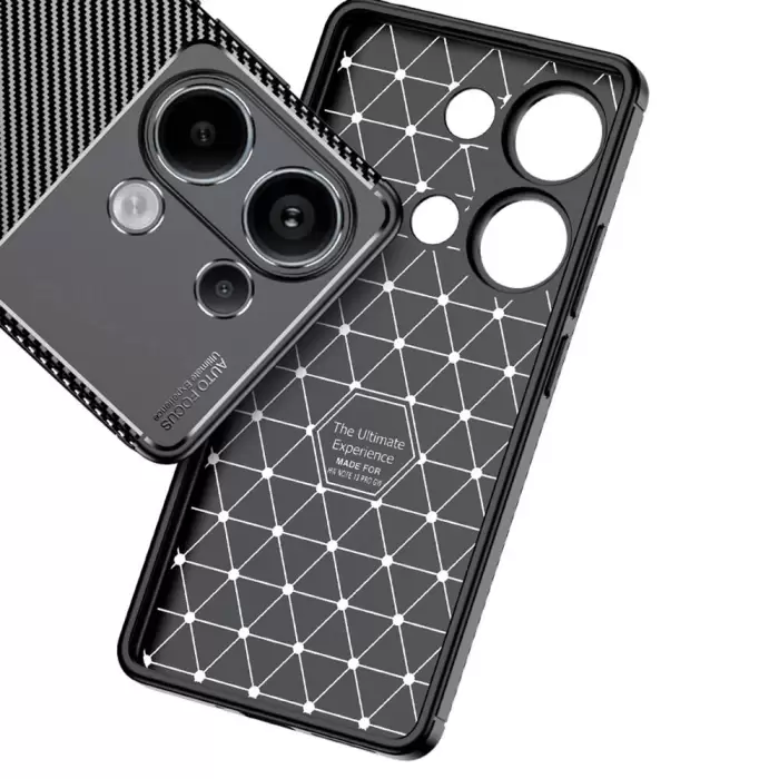 Xiaomi Redmi Note 13 Pro 4G Kılıf Lopard Kamera Korumalı Karbon Desenli Negro Kapak Orijinal Yüzey Kılıf