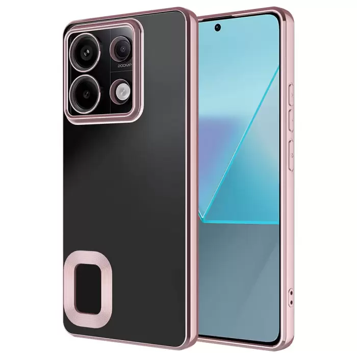 Xiaomi Redmi Note 13 Pro 5G Kamera Lens Korumalı Şeffaf Renkli Logo Gösteren Parlak Omega Kapak