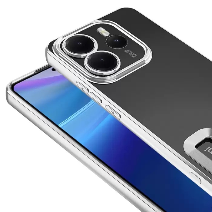 Xiaomi Redmi Note 14 4g Kamera Lens Korumalı Şeffaf Renkli Logo Gösteren Omega Kapak