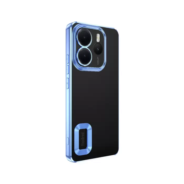 Xiaomi Redmi Note 14 4g Kamera Lens Korumalı Şeffaf Renkli Logo Gösteren Omega Kapak
